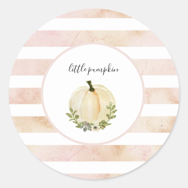 Blush Little Pumpkin Stickers Little Pumpkin Baby (Front)