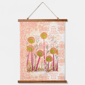 Blush Lollipop Blooms Hanging Tapestry
