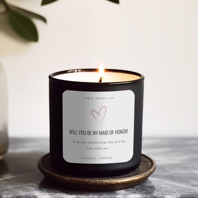 Blush Love Heart Will you be My Maid of Honour Gif Square Sticker (Creator Uploaded)