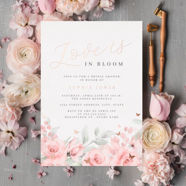 Blush Love is in Bloom Rose Gold Bridal Shower  (Creator Uploaded)