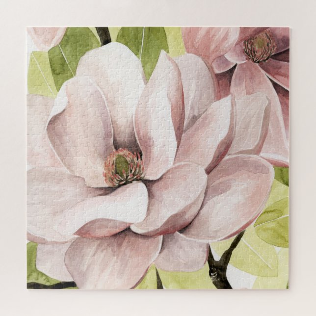 Blush Magnolia Flowers Jigsaw Puzzle (Horizontal)