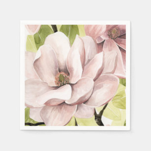 Blush Magnolia Flowers Napkin