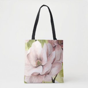 Blush Magnolia Flowers Tote Bag