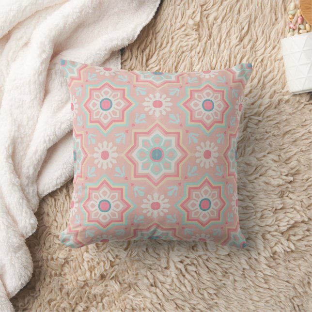 Blush Majesty – Andalusian Moroccan Elegance Cushion (Blanket)