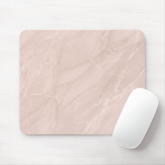 Blush Marble Texture Refined Contemporary Style Mouse Mat (With Mouse)