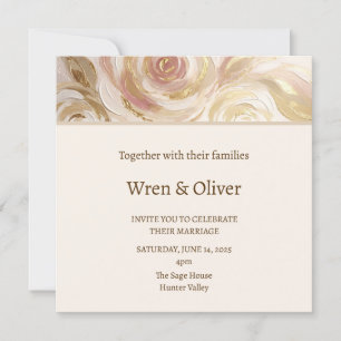 Blush Marble Wedding Invitation