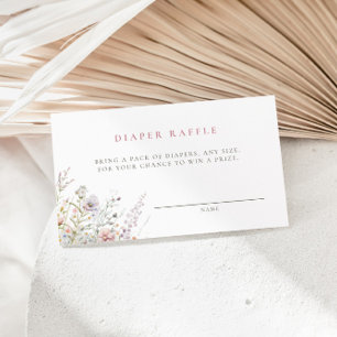 Blush Meadow Baby Shower Diaper Raffle Enclosure Card