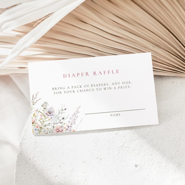 Blush Meadow Baby Shower Diaper Raffle Enclosure Card (Creator Uploaded)