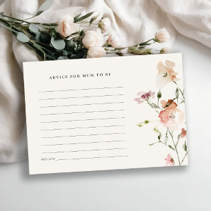 Blush Meadow Floral Advice for Mum Baby Shower Enclosure Card