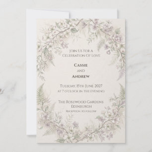Blush Meadow Floral Wedding Invitation