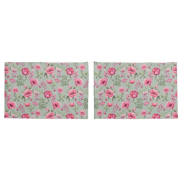 Blush Meadow-Petals in Bloom Pillowcase (Back-Set)