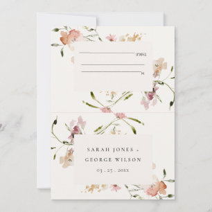 Blush Meadow Watercolor Floral Wedding Place Card