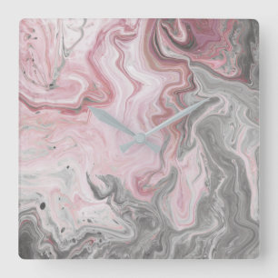 Blush Minerals Square Wall Clock