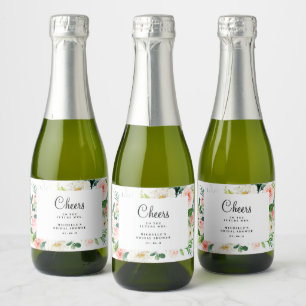 Blush Mini Sparkling Wine Label, Bridal Shower Label