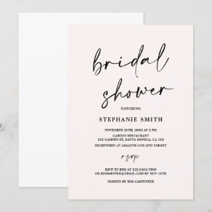 Blush minimalist Bridal Shower Invitation