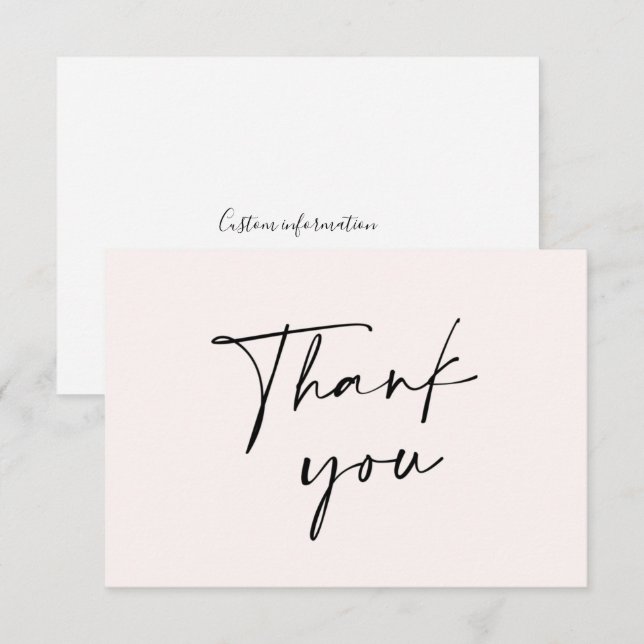 Blush minimalist thank you card (Front/Back)