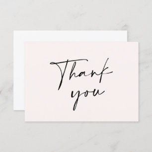 Blush minimalist thank you card