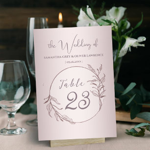 Blush Minimalist Wedding Table Card