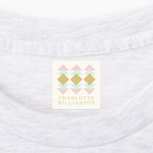 Blush Mint and Gold Geometric Personalised Name