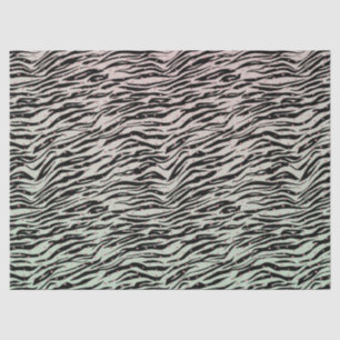Blush Mint Black Zebra Print Glitzy Dots Ombre Tissue Paper