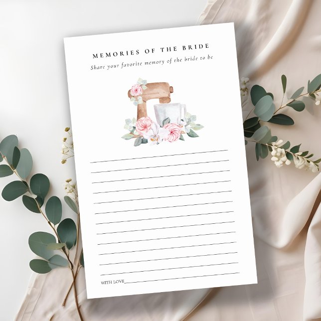 Blush Mixer Floral Bridal Shower Memory Advice (Creator Uploaded)