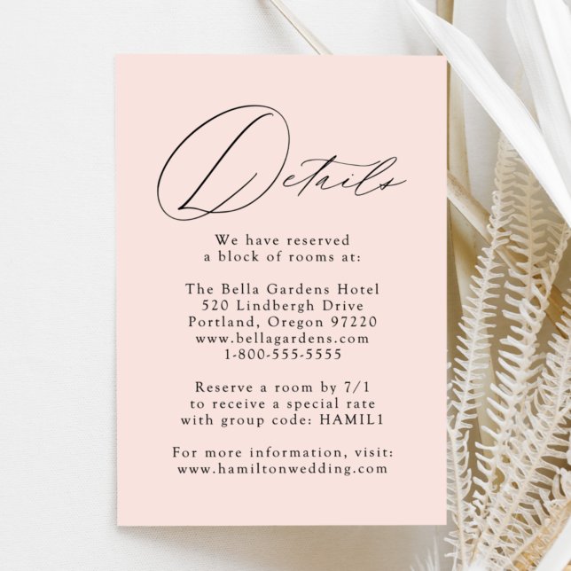 Blush Modern Elegance Wedding Details Enclosure Card (Creator Uploaded)