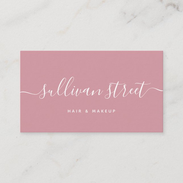 Blush Modern Hair Makeup Business Card (Front)