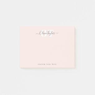 Blush Modern Script personalised Stationery Post-it Notes