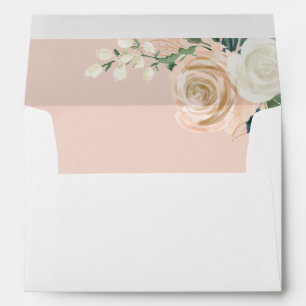 Blush Modern Stripes Floral Elegant Envelope