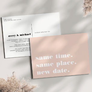 Blush Modern Wedding Postponement Announcement