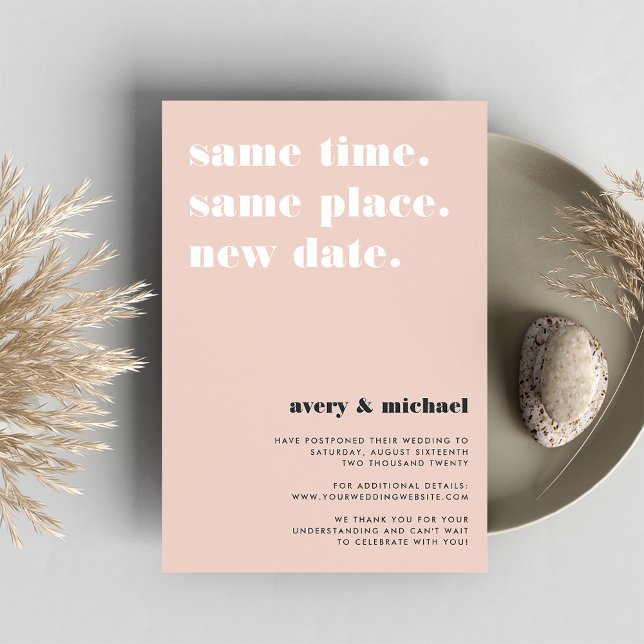 Blush | Modern Wedding Postponement Announcement (Creator Uploaded)