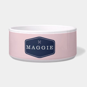 Blush Monogram Dog Bowl