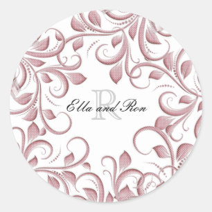 Blush Monogram Wedding Stickers & Envelope Seals