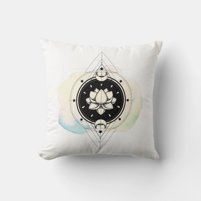 *~* Blush Moon Lotus Stars Path to Nirvana Cushion (Front)