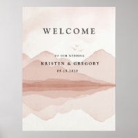 Blush Mountain Range Landscape Wedding Welcome
