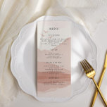 Blush Mountain Range Wedding Dinner Menu Card<br><div class="desc">Our "Mountain Range Destination Wedding " collection comes in two tones airy blue and dusty rose with watercolor soft mountain landscapes paired with modern script and layout. A perfect combination of modern and rustic, ready for year round wedding and other occasions. You can mix and match products from this collection,...</div>