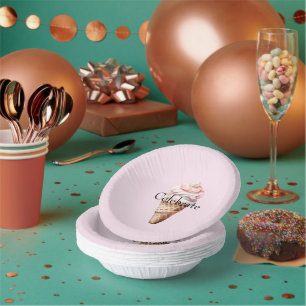 Blush Movie Time Ice Cream Paper Plate