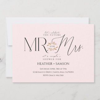 Blush "Mr. + Mrs." Engagement Shower Invitation
