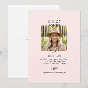 Blush Mum-to-be Photo Baby Shower  Invitation