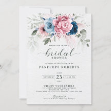 Blush Navy Blue Soft Pastel Pink Bridal Shower