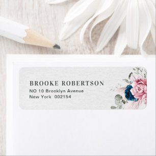 Blush Navy Blue Soft Pastel Pink Floral Wedding