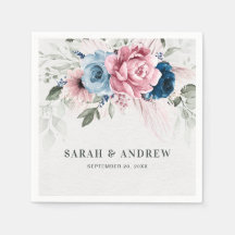 Blush Navy Blue Soft Pastel Pink Floral Wedding