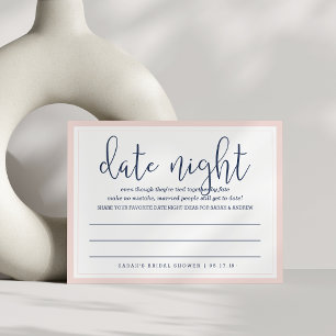 Blush & Navy Bridal Shower Date Night Card