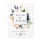 Blush & Navy Flowers White Save the Date Postcard