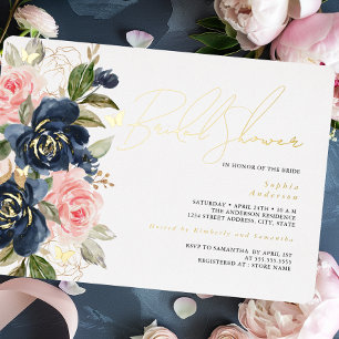 Blush Navy Gold Butterfly Bridal Shower