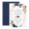 Blush navy gold modern floral watercolors wedding