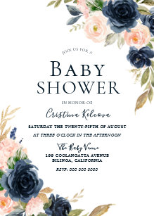 Peach Flowers Baby Shower Invitations Zazzle Uk Peach Flowers Baby Shower Invitations Zazzle Uk