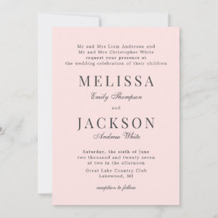 Blush Neutral Refined Classic Wedding Invitation