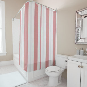 Blush Nordic Stripe Shower Curtain