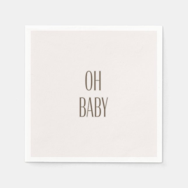Blush Oh Baby Baby Shower Paper Napkin (Front)